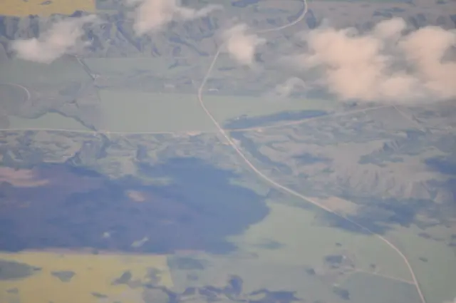 Aerial view of Highway 640 south of Cupar